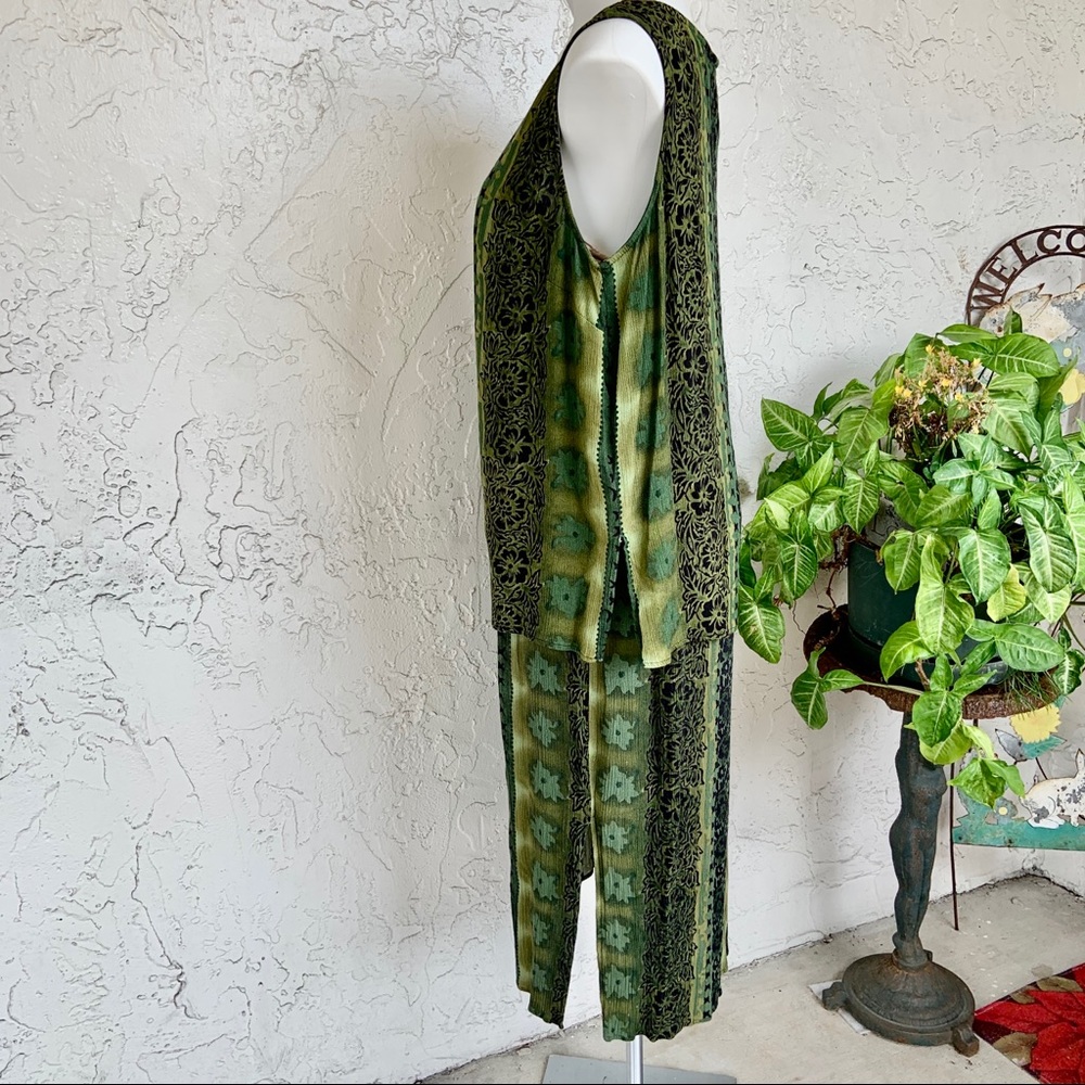 VINTAGE Batik Tribal Layered Midi Dress